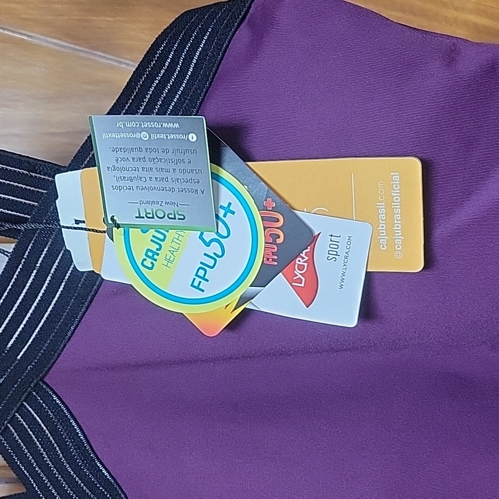 New Cajubrasil Purple and Black Jumpsuit Size Large - Picture 3 of 6